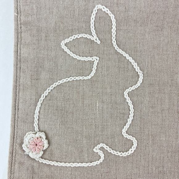 Tahari Embroidered Bunny Spring Table Runner 16 x 72 - Picture 2 of 4